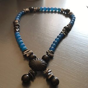Estate lapis and onyx necklace